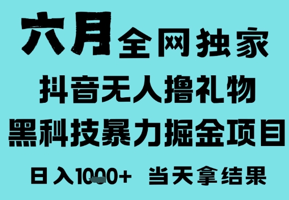 25年6月高爆抖音无人直播最新撸音浪掘金项目，门槛低小白可做，无脑日入1k，可矩阵放大【揭秘】网创项目-知识付费-在线课程-自媒体创业-网络副业-优利资源优利资源网