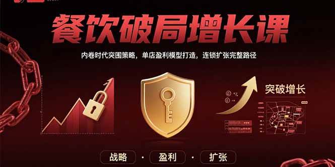（15541期）餐饮破局增长课：内卷时代突围策略，单店盈利模型打造，连锁扩张完整路径网创项目-知识付费-在线课程-自媒体创业-网络副业-优利资源优利资源网