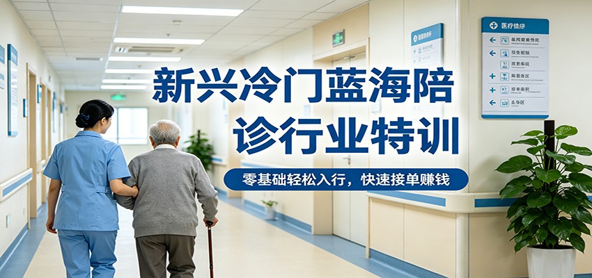 新兴冷门蓝海陪诊行业特训，零基础轻松入行，快速接单赚钱网创项目-知识付费-在线课程-自媒体创业-网络副业-优利资源优利资源网