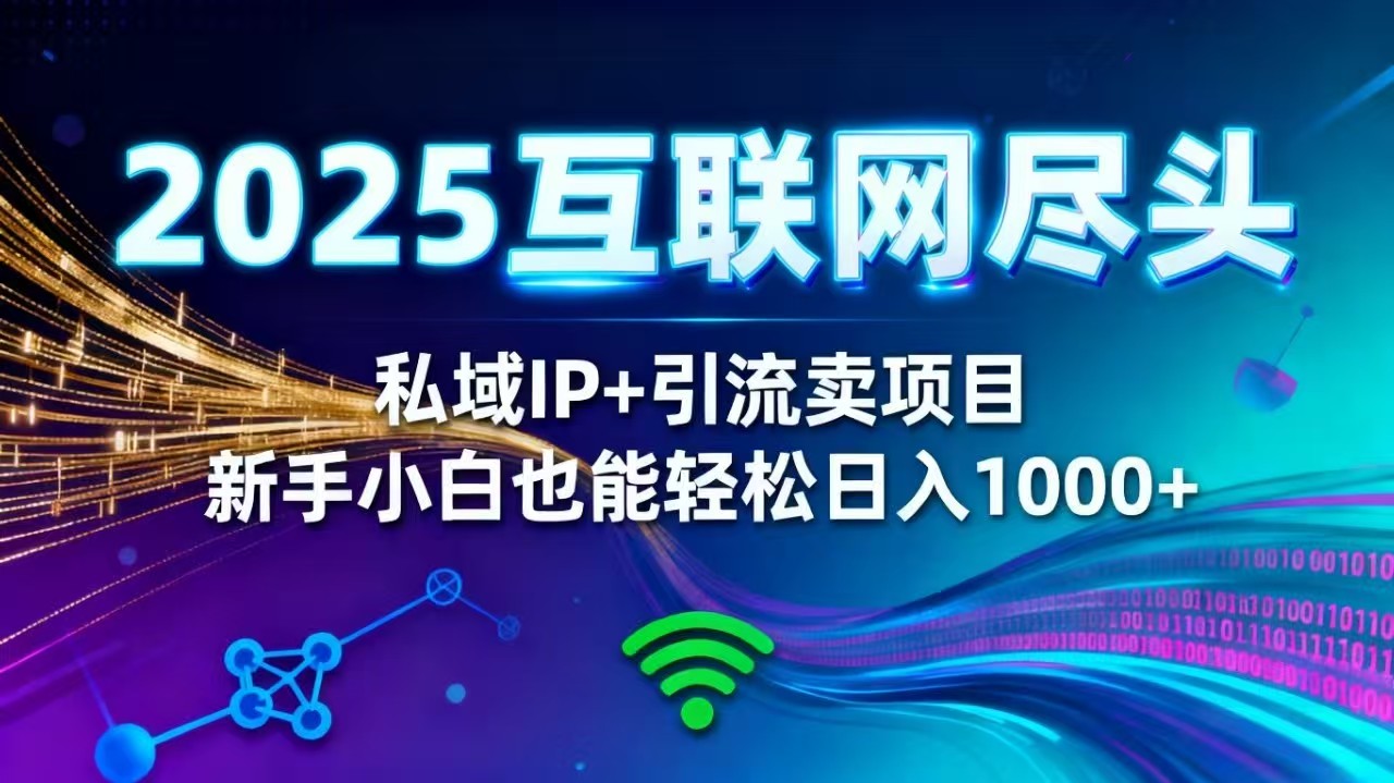 2025网创尽头王炸项目！私域 IP + 精准引流，新手小白在家躺赚日入 1000+网创项目-知识付费-在线课程-自媒体创业-网络副业-优利资源优利资源网