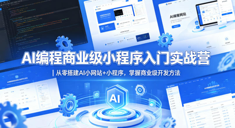 AI编程商业级小程序入门实战营｜从零搭建AI小网站+小程序，掌握商业级开发方法网创项目-知识付费-在线课程-自媒体创业-网络副业-优利资源优利资源网