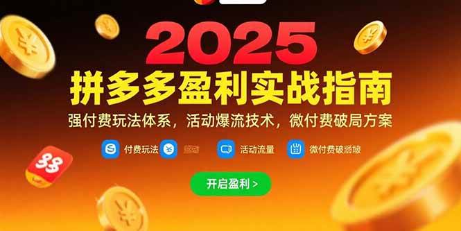 （15357期）拼多多盈利实战指南，强付费玩法，活动爆流技术，微付费破局方案(更新7月)网创项目-知识付费-在线课程-自媒体创业-网络副业-优利资源优利资源网