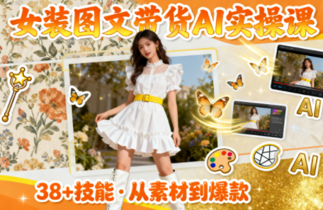 女装图文带货的AI实操课网创项目-知识付费-在线课程-自媒体创业-网络副业-优利资源优利资源网