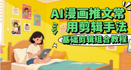 AI漫画推文常用剪辑手法，基础剪辑组合教程网创项目-知识付费-在线课程-自媒体创业-网络副业-优利资源优利资源网