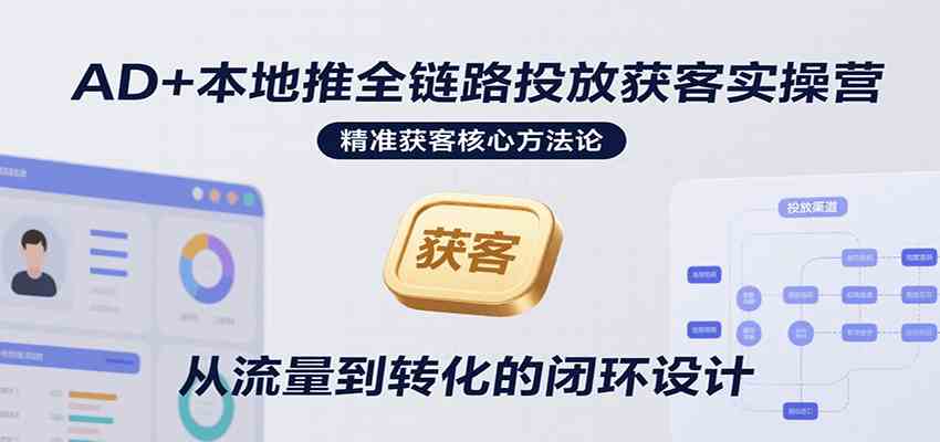 AD+本地推全链路投放获客实操营，快速掌握精准获客技巧，当天投放当天转化高效营销网创项目-知识付费-在线课程-自媒体创业-网络副业-优利资源优利资源网