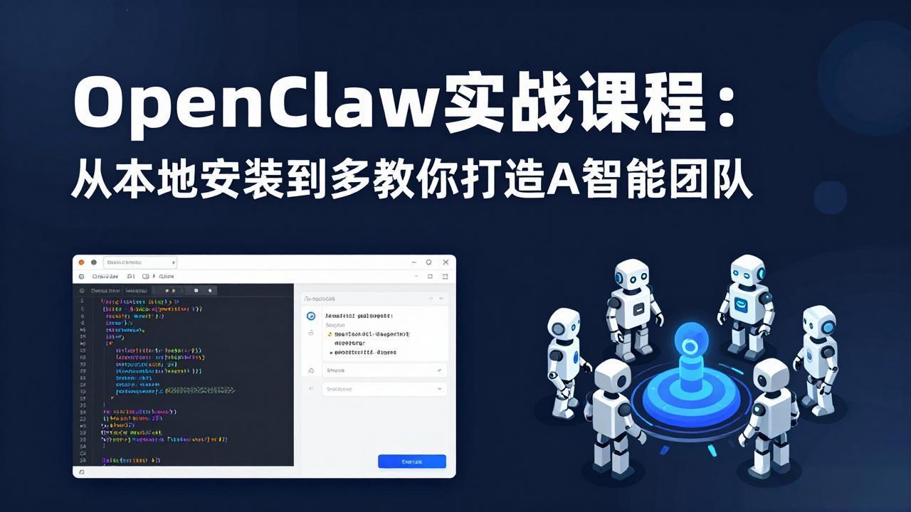 OpenClaw实战课程：从本地安装到多Agent协同，手把手教你打造AI智能团队网创项目-知识付费-在线课程-自媒体创业-网络副业-优利资源优利资源网