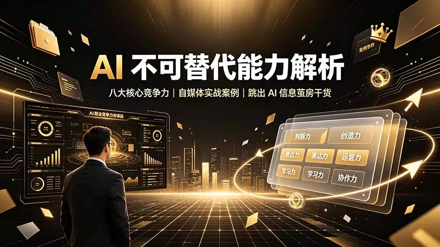 付费文章：AI 不可替代能力解析▸八大核心竞争力｜自媒体实战案例｜跳出 AI 信息茧房干货网创项目-知识付费-在线课程-自媒体创业-网络副业-优利资源优利资源网