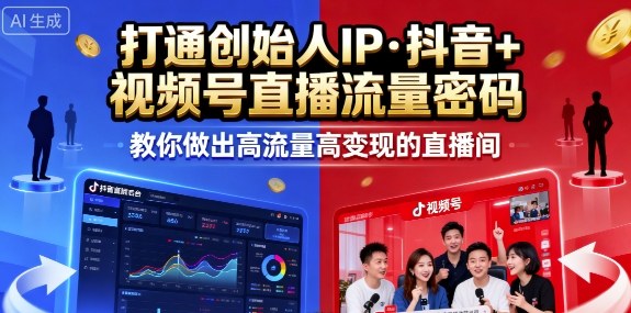 25年直播9-10两期线下课，打通创始人IP，抖音+视频号直播流量密码，教你做出高流量高变现的直播间网创项目-知识付费-在线课程-自媒体创业-网络副业-优利资源优利资源网