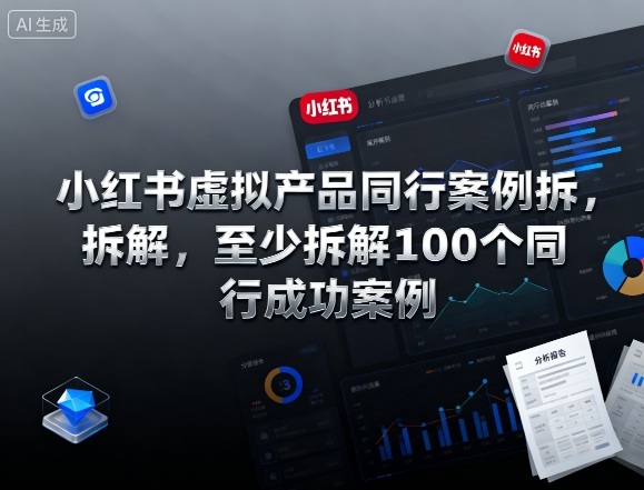 小红书虚拟产品同行案例拆解，至少拆解100个同行成功案例网创项目-知识付费-在线课程-自媒体创业-网络副业-优利资源优利资源网