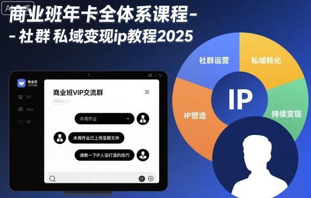 商业班年卡全体系课程-社群私域变现ip教程2025网创项目-知识付费-在线课程-自媒体创业-网络副业-优利资源优利资源网