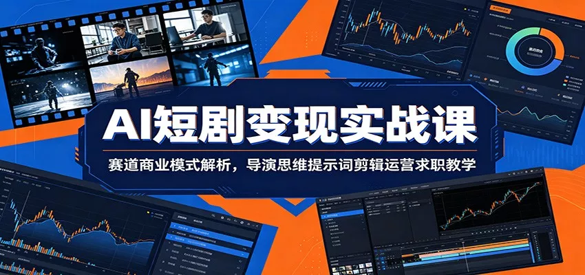 AI短剧变现实战课：赛道商业模式解析，导演思维提示词剪辑运营求职教学网创项目-知识付费-在线课程-自媒体创业-网络副业-优利资源优利资源网
