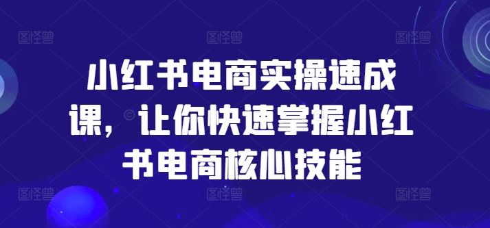 小红书电商实操速成课，让你快速掌握小红书电商核心技能网创项目-知识付费-在线课程-自媒体创业-网络副业-优利资源优利资源网