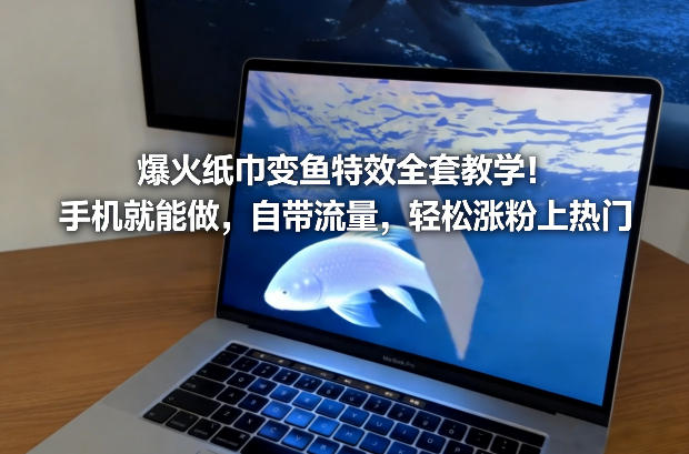 爆火纸巾变鱼特效全套教学！手机就能做，自带流量，轻松涨粉上热门网创项目-知识付费-在线课程-自媒体创业-网络副业-优利资源优利资源网