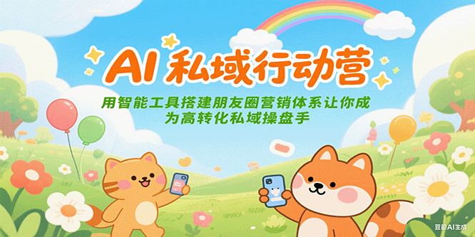 AI私域行动营：用智能工具搭建朋友圈营销体系让你成为高转化私域操盘手网创项目-知识付费-在线课程-自媒体创业-网络副业-优利资源优利资源网