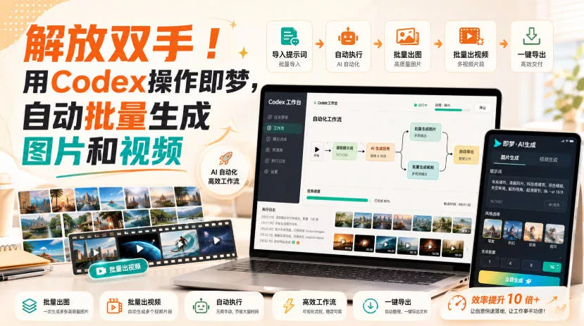 解放双手！用Codex操作即梦，自动批量生成图片和视频网创项目-知识付费-在线课程-自媒体创业-网络副业-优利资源优利资源网