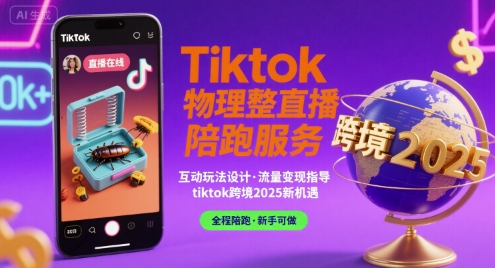 Tiktok物理整蛊直播陪跑服务-tiktok跨境2025网创项目-知识付费-在线课程-自媒体创业-网络副业-优利资源优利资源网