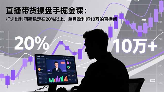 直播带货操盘手掘金课：打造出利润率稳定在20%以上、单月盈利超10万的直播间网创项目-知识付费-在线课程-自媒体创业-网络副业-优利资源优利资源网