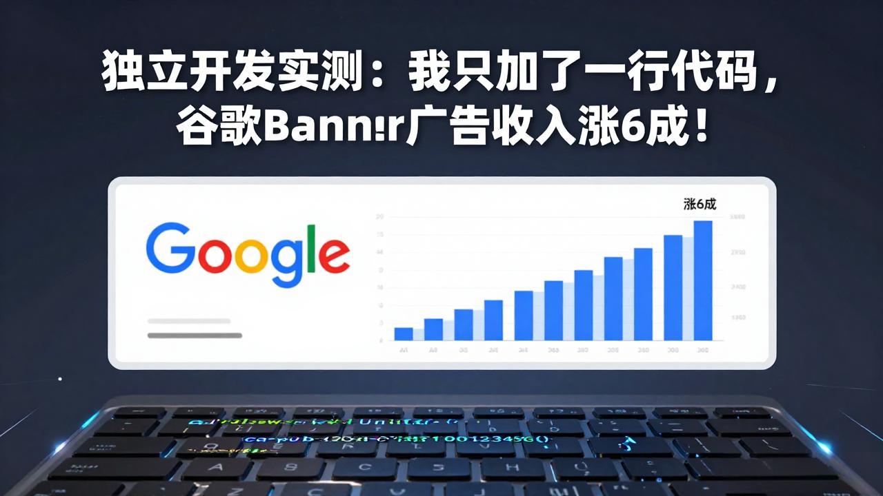 付费文章：独立开发实测：我只加了一行代码，谷歌Banner广告收入涨6成！网创项目-知识付费-在线课程-自媒体创业-网络副业-优利资源优利资源网