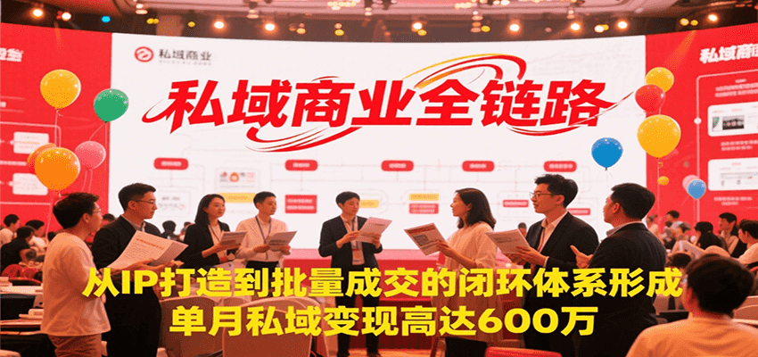 私域商业全链路，从IP打造到批量成交的闭环体系形成，单月私域变现600万网创项目-知识付费-在线课程-自媒体创业-网络副业-优利资源优利资源网