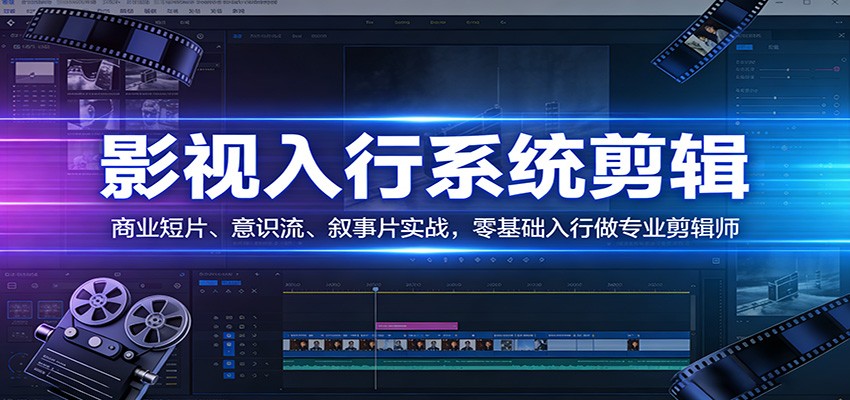 影视系统剪辑，商业短片、意识流、叙事片实战，零基础入行做专业剪辑师网创项目-知识付费-在线课程-自媒体创业-网络副业-优利资源优利资源网