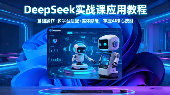 DeepSeek实战课应用教程、基础操作+多平台适配+实体赋能，掌握AI核心技能网创项目-知识付费-在线课程-自媒体创业-网络副业-优利资源优利资源网