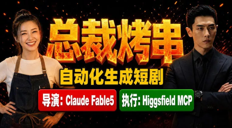 Claude Fable5担任导演+Higgsfield MCP落地执行｜《总裁烤串》真人质感短剧全自动AI生成全流程教学网创项目-知识付费-在线课程-自媒体创业-网络副业-优利资源优利资源网