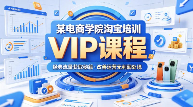 某电商学院淘宝培训VIP课程，各种经典有用的流量获取秘籍，改善运营产品没利润的处境(2026年5月)网创项目-知识付费-在线课程-自媒体创业-网络副业-优利资源优利资源网