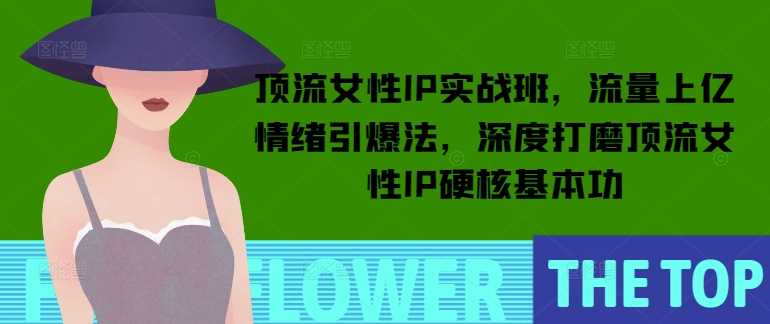 顶流女性IP实战班，流量上亿情绪引爆法，深度打磨顶流女性IP硬核基本功网创项目-知识付费-在线课程-自媒体创业-网络副业-优利资源优利资源网