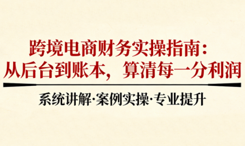 2025跨境电商财务实操指南网创项目-知识付费-在线课程-自媒体创业-网络副业-优利资源优利资源网