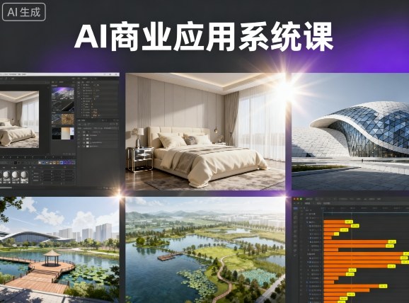 AI商业应用系统课，室内-软装-建筑-景观，智能设计+效果图+动画画实战网创项目-知识付费-在线课程-自媒体创业-网络副业-优利资源优利资源网