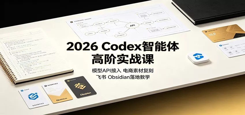 2026 Codex智能体高阶实战课：模型API接入，电商素材复刻，飞书Obsidian落地教学网创项目-知识付费-在线课程-自媒体创业-网络副业-优利资源优利资源网