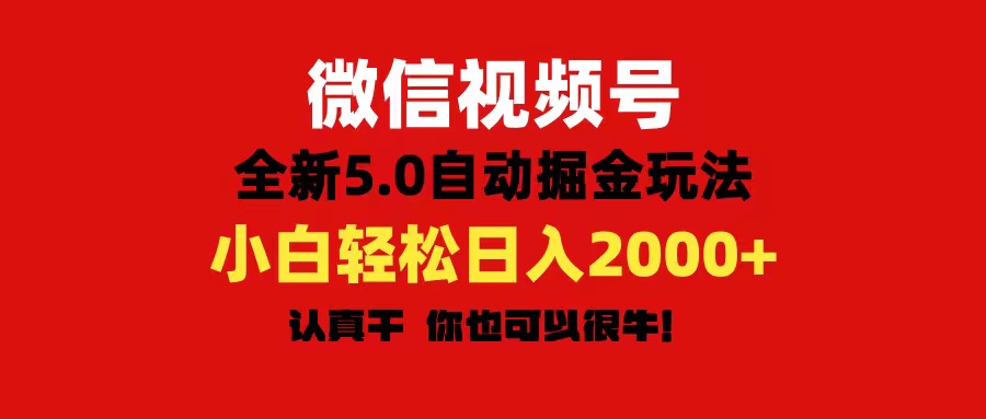 （11332期）微信视频号变现，5.0全新自动掘金玩法，日入利润2000+有手就行网创项目-知识付费-在线课程-自媒体创业-网络副业-优利资源优利资源网
