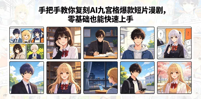 手把手教你复刻AI九宫格爆款短片漫剧，零基础也能快速上手网创项目-知识付费-在线课程-自媒体创业-网络副业-优利资源优利资源网