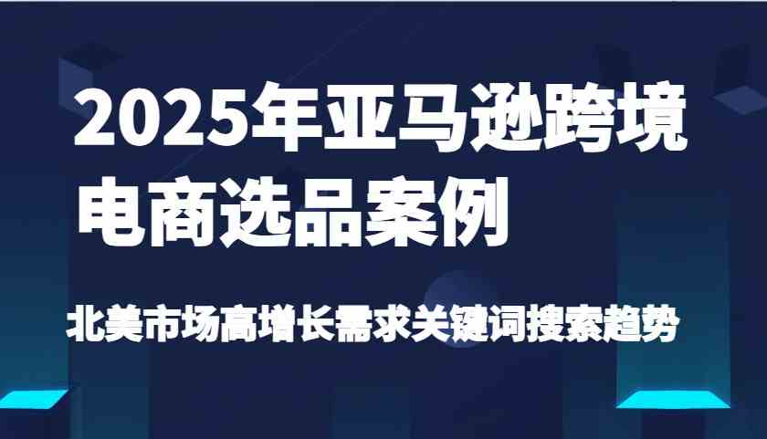 2025年亚马逊跨境电商选品案例-北美市场高增长需求关键词搜索趋势（更新)网创项目-知识付费-在线课程-自媒体创业-网络副业-优利资源优利资源网