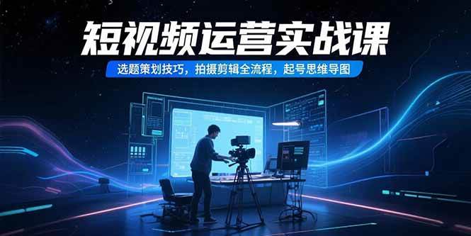 （15375期）短视频运营实战课，选题策划技巧，拍摄剪辑全流程，起号思维导图网创项目-知识付费-在线课程-自媒体创业-网络副业-优利资源优利资源网