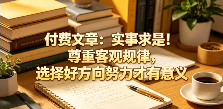 付费文章：实事求是！尊重客观规律，选择好方向努力才有意义网创项目-知识付费-在线课程-自媒体创业-网络副业-优利资源优利资源网