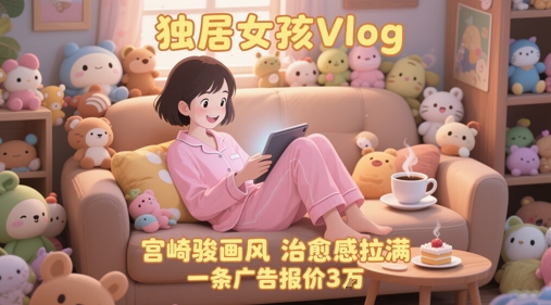 单个账号涨粉71W！用AI制作独居女孩Vlog，宫崎骏画风，治愈感拉满，一条广告报价3W网创项目-知识付费-在线课程-自媒体创业-网络副业-优利资源优利资源网
