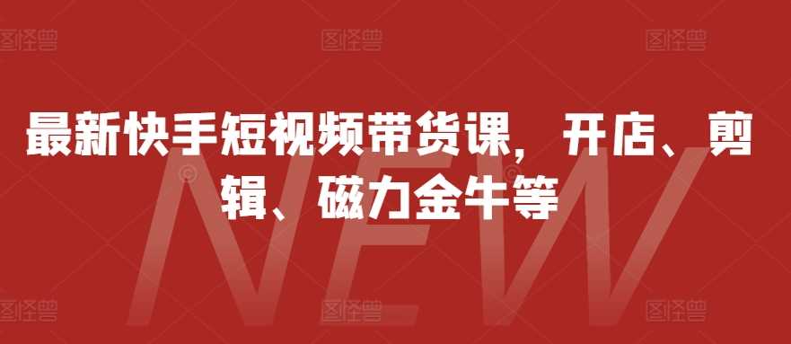 最新快手短视频带货课，开店、剪辑、磁力金牛等网创项目-知识付费-在线课程-自媒体创业-网络副业-优利资源优利资源网