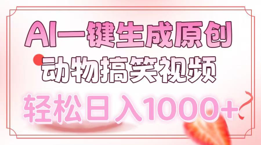（13884期）AI一键生成原创动物搞笑视频，轻松日入1000+网创项目-知识付费-在线课程-自媒体创业-网络副业-优利资源优利资源网