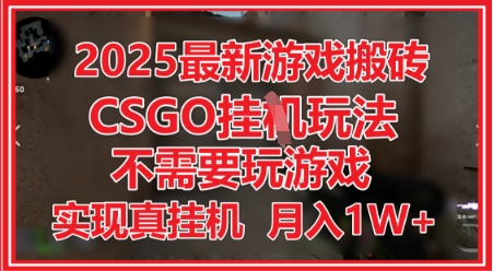 2025最新游戏搬砖，CSGO挂G，不需要玩游戏，实现真挂G，月入1W+【揭秘】网创项目-知识付费-在线课程-自媒体创业-网络副业-优利资源优利资源网