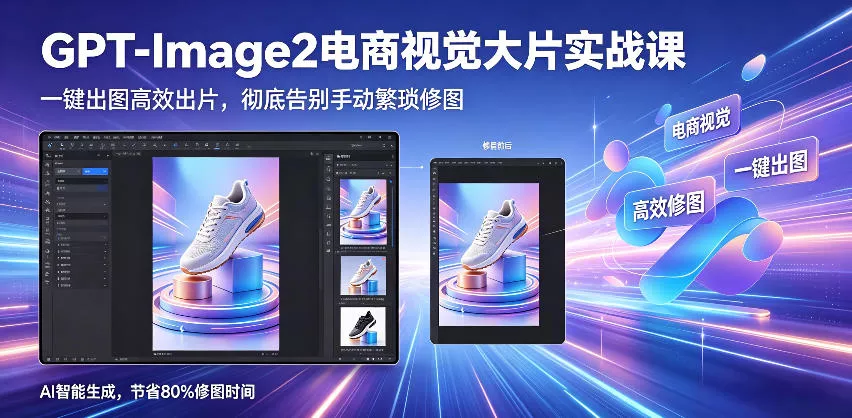 GPT-Image2电商视觉大片实战课，一键出图高效出片，彻底告别手动繁琐修图(更新)网创项目-知识付费-在线课程-自媒体创业-网络副业-优利资源优利资源网