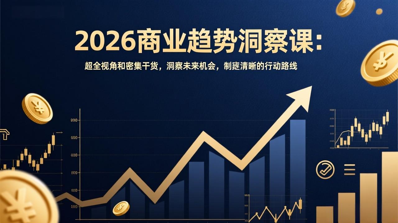2026商业趋势洞察课：超全视角和密集干货，洞察未来机会，制定清晰的行动路线网创项目-知识付费-在线课程-自媒体创业-网络副业-优利资源优利资源网