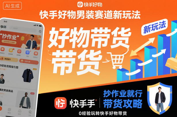 快手好物男装赛道新玩法，抄作业就行，0经验玩转快手好物带货网创项目-知识付费-在线课程-自媒体创业-网络副业-优利资源优利资源网