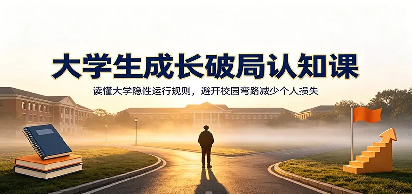 大学生成长破局认知课：读懂大学隐性运行规则，避开校园弯路减少个人损失网创项目-知识付费-在线课程-自媒体创业-网络副业-优利资源优利资源网