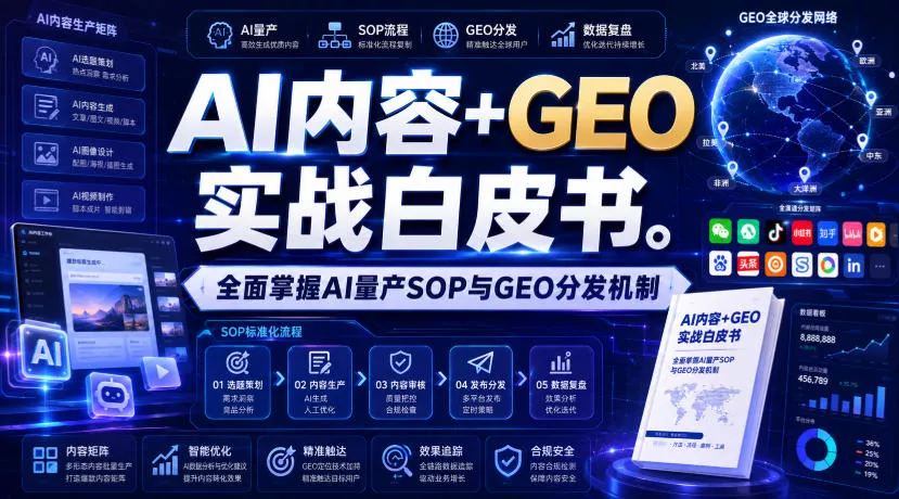 AI内容+GEO实战白皮书，全面掌握AI量产SOP与GEO分发机制【文档】网创项目-知识付费-在线课程-自媒体创业-网络副业-优利资源优利资源网