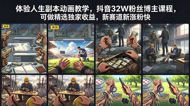 体验人生副本动画教学， 抖音32W粉丝博主课程，可做精选独家收益，新赛道新涨粉快网创项目-知识付费-在线课程-自媒体创业-网络副业-优利资源优利资源网