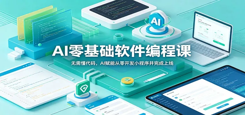 AI零基础软件编程课：无需懂代码，AI赋能从零开发小程序并完成上线网创项目-知识付费-在线课程-自媒体创业-网络副业-优利资源优利资源网