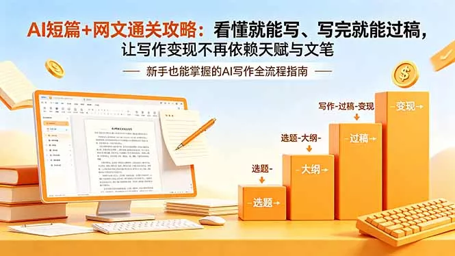 AI短篇+网文通关攻略-更新：看懂就能写、写完就能过稿，让写作变现不再依赖天赋与文笔网创项目-知识付费-在线课程-自媒体创业-网络副业-优利资源优利资源网