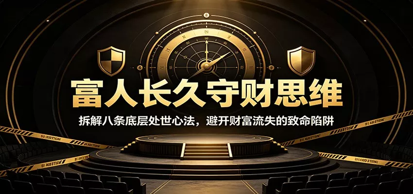 富人长久守财思维：拆解八条底层处世心法，避开财富流失的致命陷阱网创项目-知识付费-在线课程-自媒体创业-网络副业-优利资源优利资源网