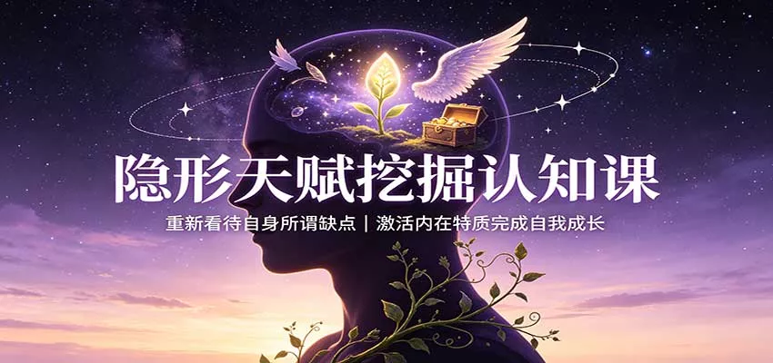 隐形天赋挖掘认知课:重新看待自身所谓缺点,激活内在特质完成自我成长网创项目-知识付费-在线课程-自媒体创业-网络副业-优利资源优利资源网